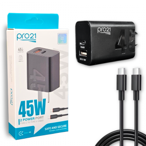 CARGADOR PRO 21 TURBO PD 45W USB+C + CABLE C A C