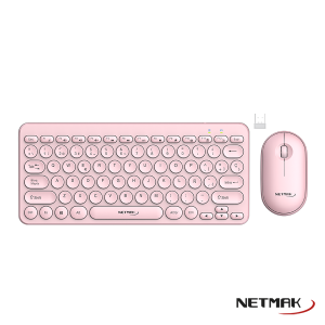 TECLADO + MOUSE INALAMBRICO KB850 ROSA - NETMAK
