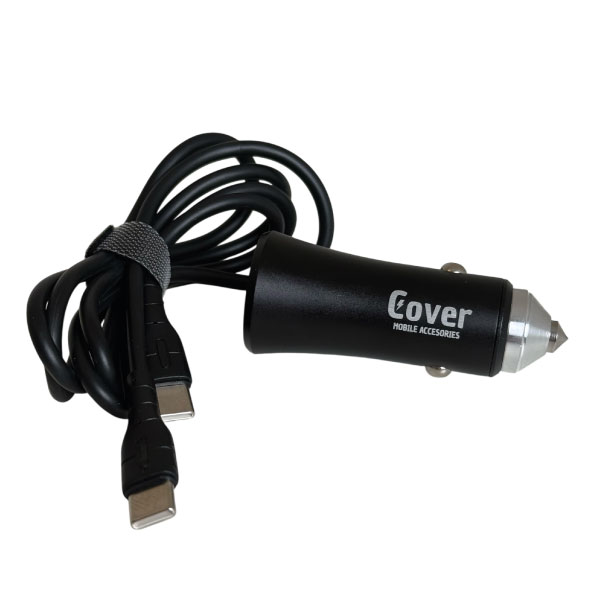 CARGADOR DE AUTO METAL + CABLE TIPO C A TIPO C COVER® A108