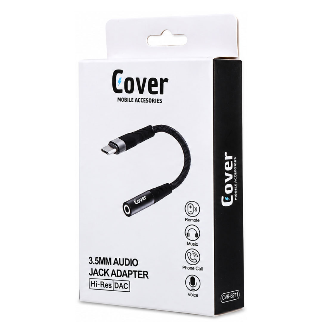 ADAPTADOR TIPO C A AUXILIAR 3.5MM COVER® BZ11
