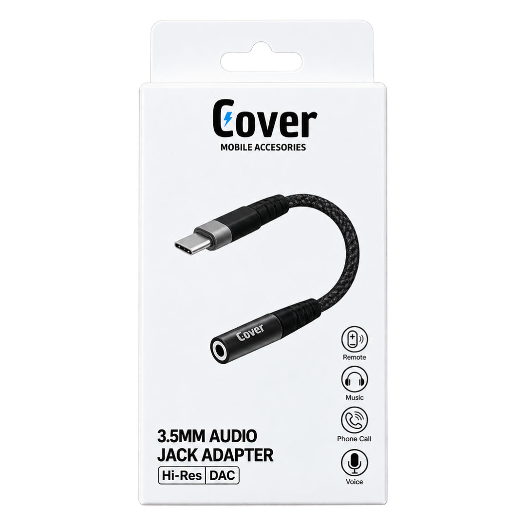 ADAPTADOR TIPO C A AUXILIAR 3.5MM COVER® BZ11