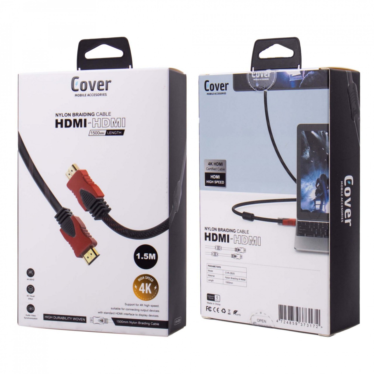 CABLE HDMI 1.5 METROS 4K COVER® ZB20