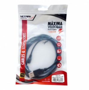 CABLE MICRO USB NETMAK GRUESO 1,50 METROS