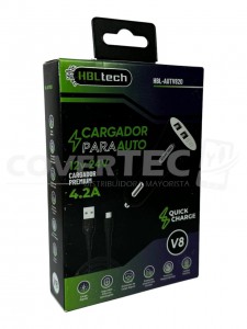 CARGADOR DE AUTO 4,2 AMP CABEZAL DOBLE USB + CABLE MICRO USB