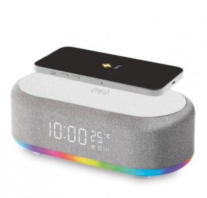RELOJ DESPERTADOR CON PARLANTE + CARGA INALAMBRICA NETMAK