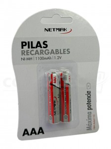 PILAS RECARGABLES AAA NI-MH 1100 MAH x2