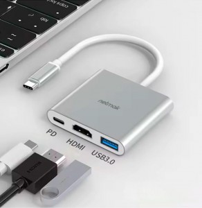 ADAPTADOR TIPO C 3 EN 1 HDMI+3.0 - NETMAK NM-TYPE