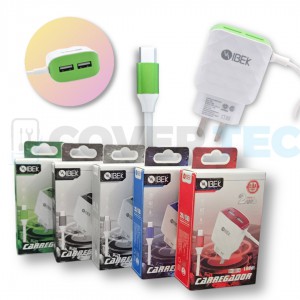 CARGADOR TIPO C 2 USB 3.8A - IBEK 3804