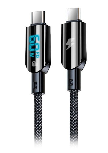 CABLE TIPO C A TIPO C 60W NETMAK PANTALLA LED 