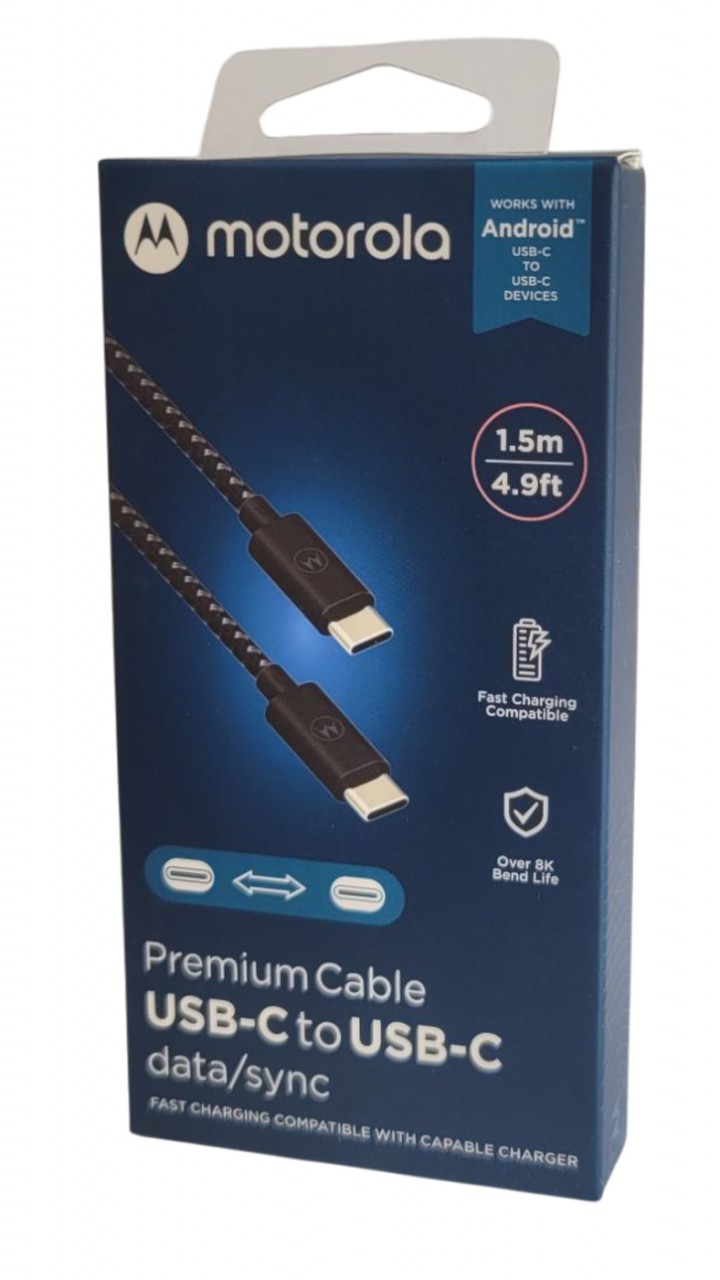 CABLE TIPO C A TIPO C 1.5M MOTOROLA EN CAJA 100% ORIGINAL