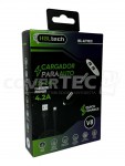 CARGADOR DE AUTO 4,2 AMP CABEZAL DOBLE USB + CABLE MICRO USB