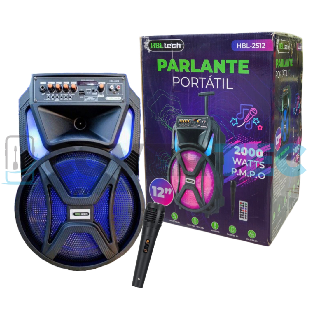 PARLANTE PORTATIL RGB 12&amp;quot; CON MICROFONO KARAOKE - HBL 2512