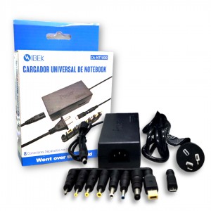 CARGADOR DE NOTEBOOK UNIVERSAL 8 FICHAS + FICHA TIPO C IBEK 1000
