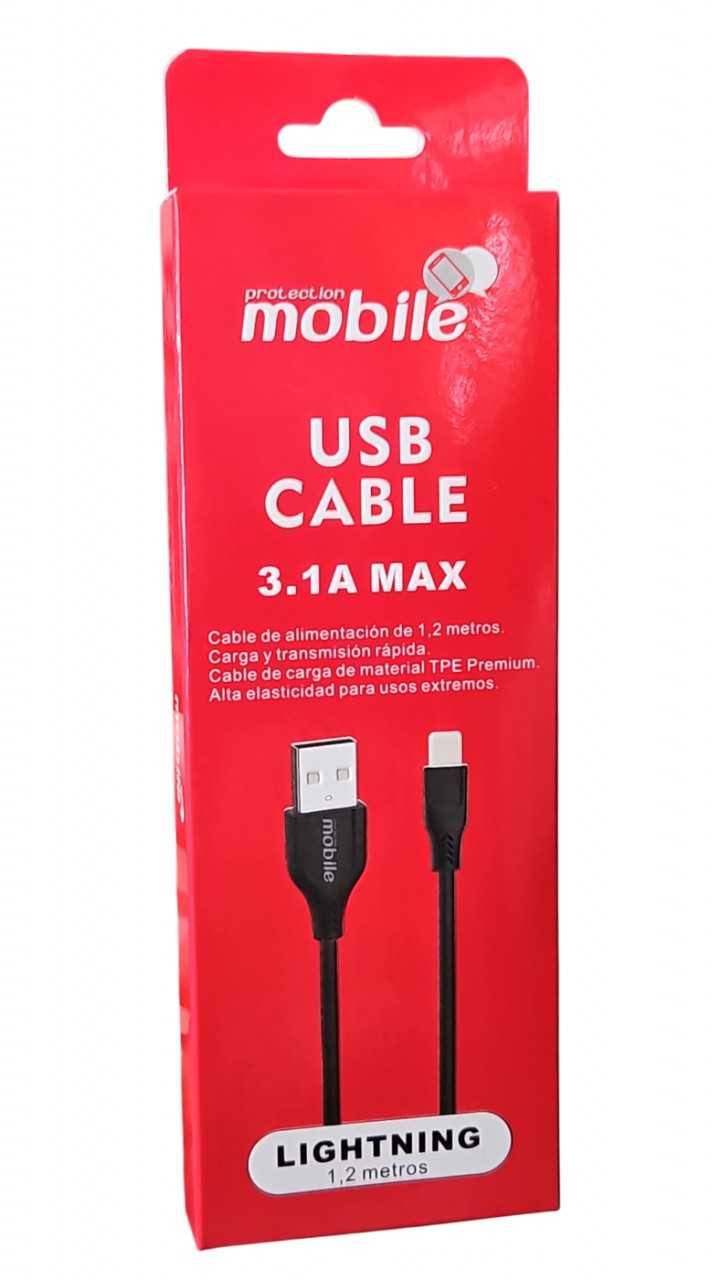 CABLE IPHONE LIGHTNING MOBILE 3.1A 1,2 METROS 