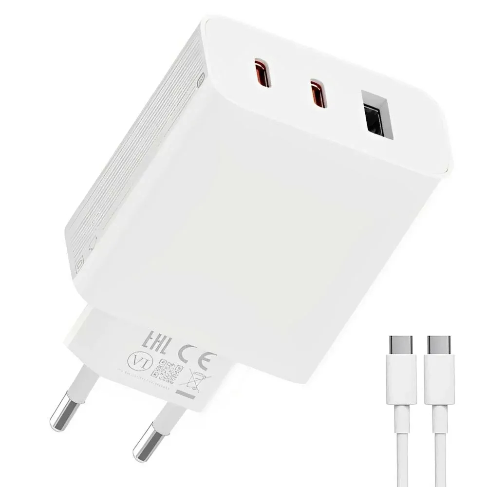 CARGADOR XIAOMI 67W x1 USB-A + x2 USB-C + CABLE C A C