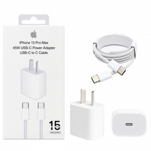 CARGADOR TIPO C A TIPO C APPLE IPHONE 45W CAJA BLANCA