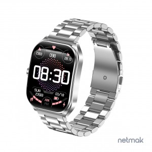 RELOJ SMARTWACTCH NETMAK CURVO DYNAMIC PLATEADO