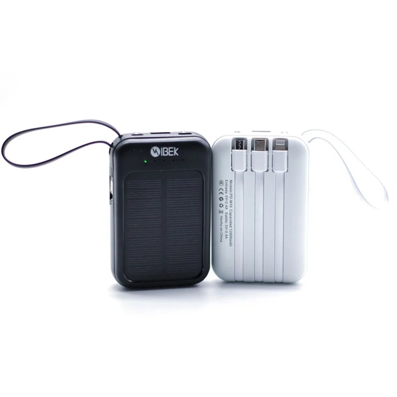 POWER BANK CON CARGA SOLAR 12000 MAH - IBEK PD M10