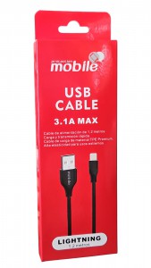 CABLE IPHONE LIGHTNING MOBILE 3.1A 1,2 METROS 