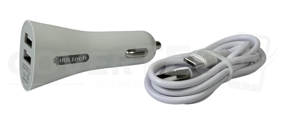 CARGADOR DE AUTO 4,2 AMP CABEZAL DOBLE USB + CABLE TIPO C